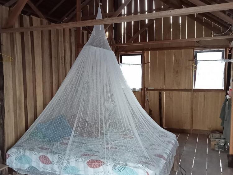 Inside a private double bedroom 